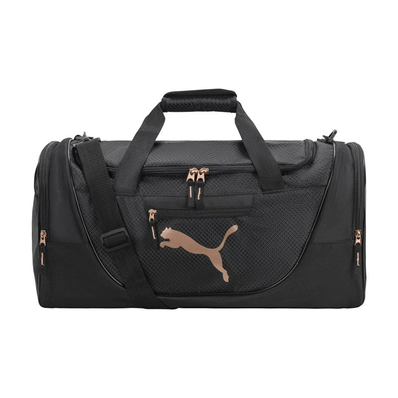 PUMA Women's Evercat Candidate Duffel Bags, Black/Gold, One Size
