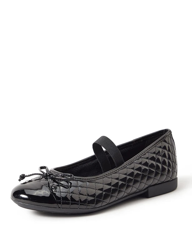 Geox Girls Jr Plie' Ballerina, Black, 8.5 UK