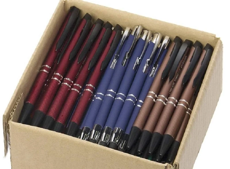 5lb Box Of Assorted Misprint Pens Bulk Ballpoint Pens Retractable Metal Black Ink Lot Wholesale