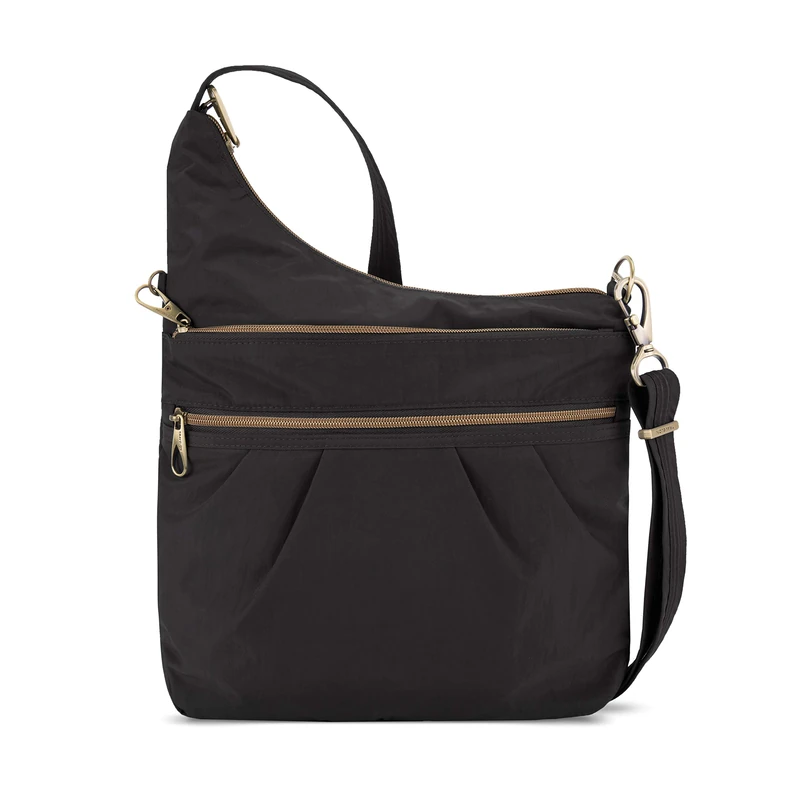 Travelon Anti-Theft Signature 3 Compartment Crossbody, Black, One Size, Anti-theft Signature 3 Compartment Crossbody