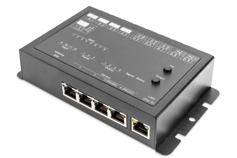 GUDE 2111-1 Expert Netcontrol 4 Relay Outputs, 12 Passive Signal Inputs TCP/IP, Black
