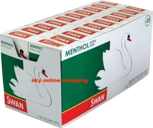 rolling papers 20x Packs(Full Box) Swan Pre Cut Cigarette Smoking Roaches Filter Tips Menthol Extra Slim
