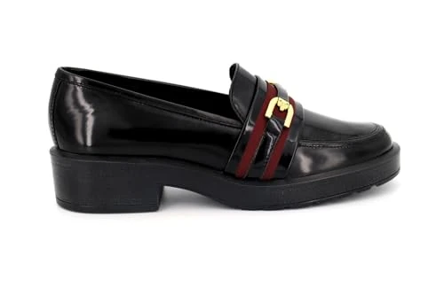 Geox Women's D KENLY C Loafers, (Black/Dk Burgundy C9b7j), 5.5 UK - Image 1