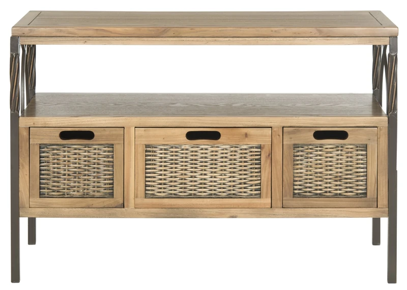 SAFAVIEH Coastal Wooden , in Oak, 35 X 91 X 62.99