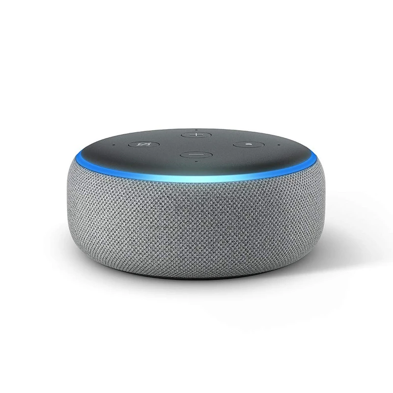 Echo Dot (3rd Gen) - Smart speaker with Alexa, Heather Grey fabric