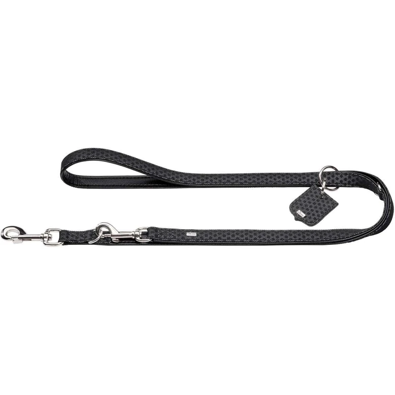 HUNTER Training leash Hella Reflect, 15/200 Artificial leather, reflecting, black