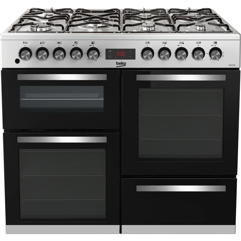 Beko KDVF100X Freestanding A/A Rated Dual Fuel Range Cooker -Stainless Steel