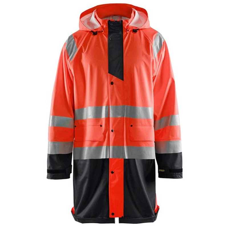 Blakläder 4324200055994X-Large High-Vis Rain Jacket "level 1", Red/Black, 4X-Large