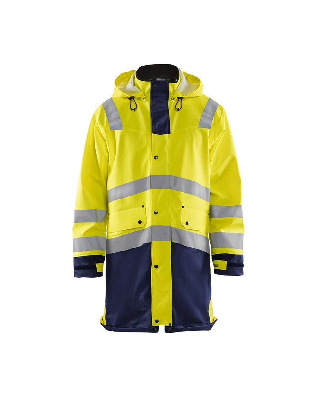 Blakläder 432620053389XX-Large High-Vis Raincoat "level 3", Yellow/Navy Blue, XX-Large