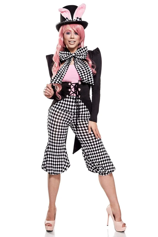 Mask Paradise 80141-141-027 80141-141-028 bunny Costume, Black/White/Pink, XL - Image 1