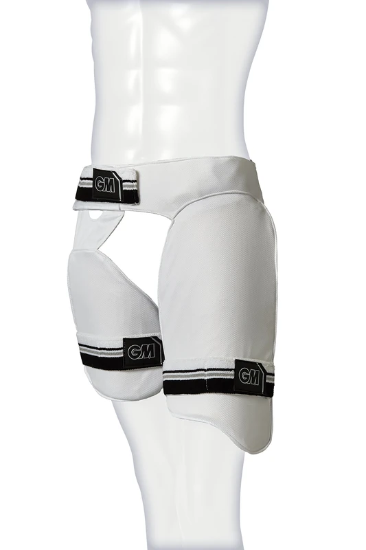 Gunn & Moore GM Cricket | Thigh Pad Set | Original Limited Edition | Moulded 15 mm High Density Foam Protection | Comfort Foam Lining | Soft Elasticated Straps | White | Small Adult Right Handed