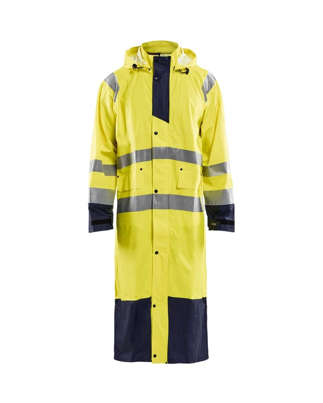 Blakläder 432520003389X-Large High-Vis Raincoat "level 1", Yellow/Navy Blue, X-Large