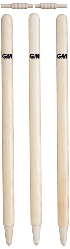 Gunn & Moore GM |- Cricket Wickets 6 Stumps & 4 Bails Set - County Junior Beech - Regulation Junior Height 27" - Natural