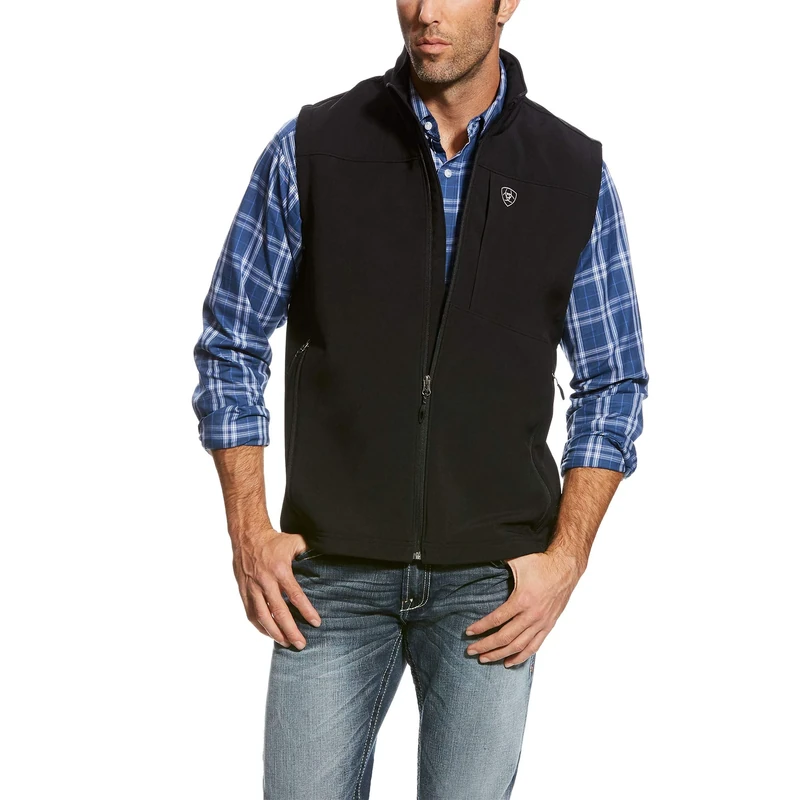 ARIAT Men's Vernon 2.0 Softshell Vest, Black, XXL