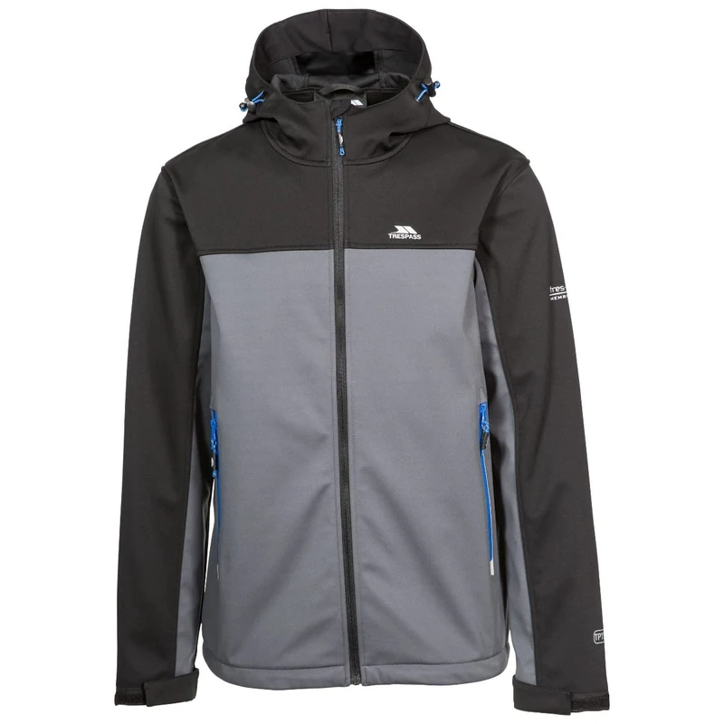 Trespass Men's Palin Waterproof Softshell Jacket with Hood - Black, Large