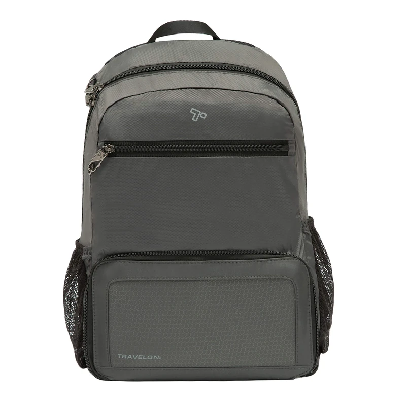 Travelon Anti-Theft Packable Backpack, Charcoal, One Size