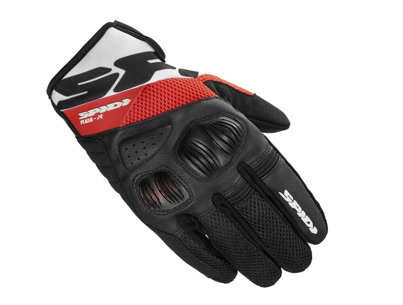 SPIDI Flash R-EVO motorcycle gloves, Red, Size M