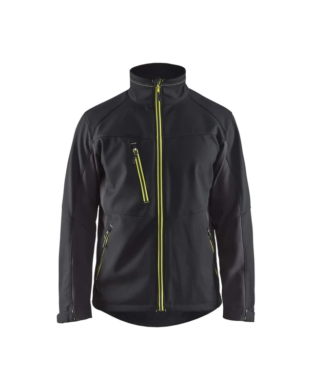 Blakläder 495025169933S Softshell Jacket, Black/Yellow, Small