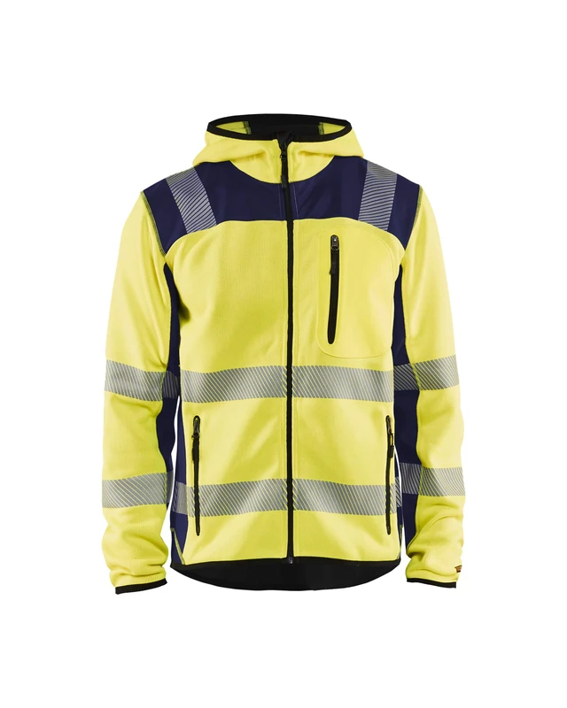 High Vis Cardigan Yellow 4XL, XXL, Yellow/navy blue