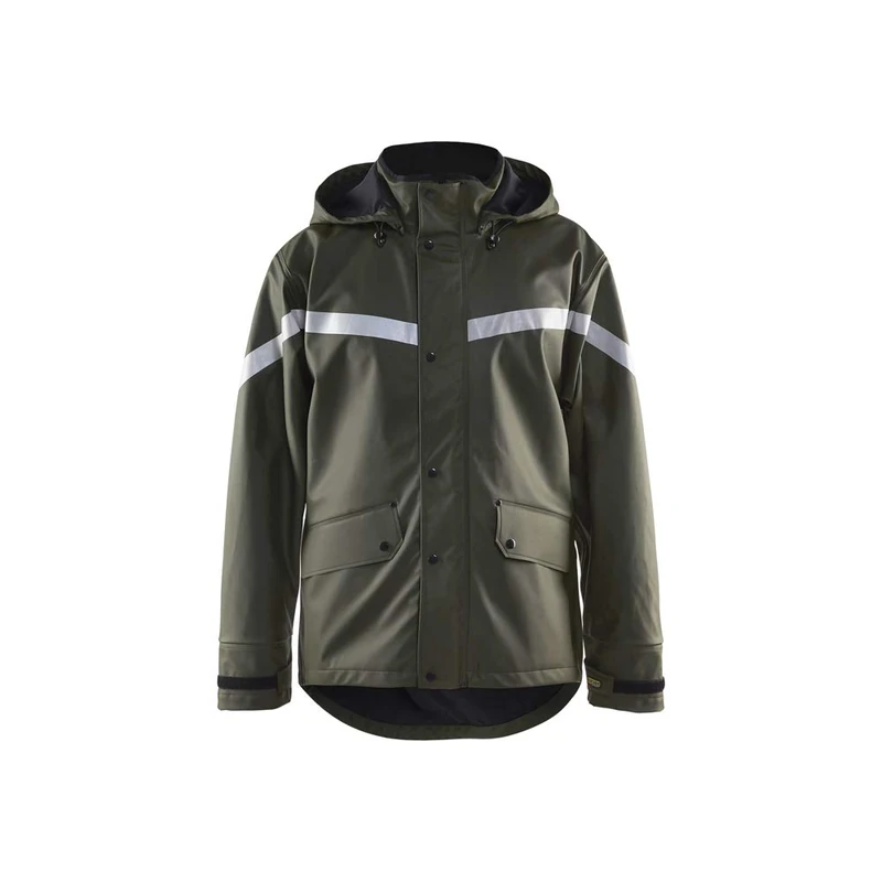 Blåkläder 430520034600M Level 2 Rain Jacket, Army Green, Size M