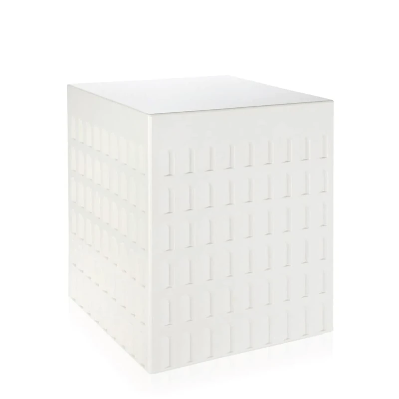 Kartell Stool, Plastic resin, White, 36x45x36 cm