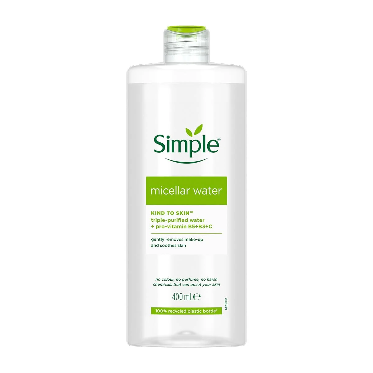 Simple Kind to Skin Micellar Water with Pro-Vitamins B5, B3 and C Soothing Make-Up Remover 400 ml