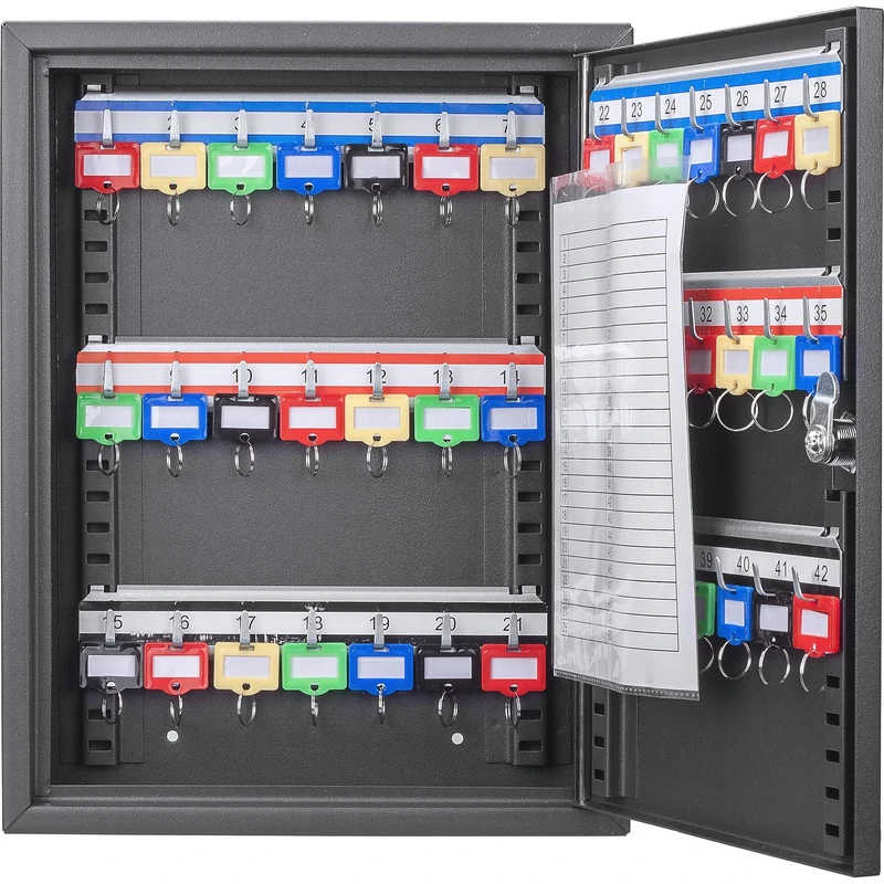 BARSKA 42 Position Key Cabinet with Key Lock, Black