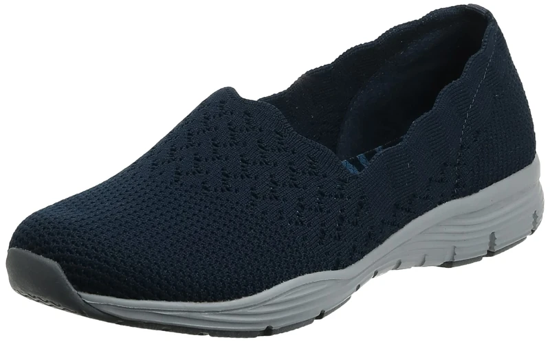 Skechers SEAGER - STAT, Women's Slip On Trainers, Blue (Navy Flat Knit Nvy), 3 UK (36 EU)
