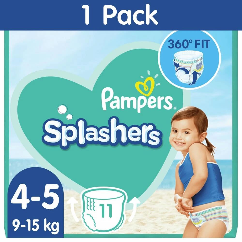 Pampers Splashers Swimming Pants, Size 4-5, 9-15kg, Carry Pack, 11 Count