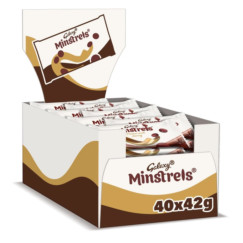 Galaxy Minstrels Milk Chocolate Bags Bulk Box, 40x42g