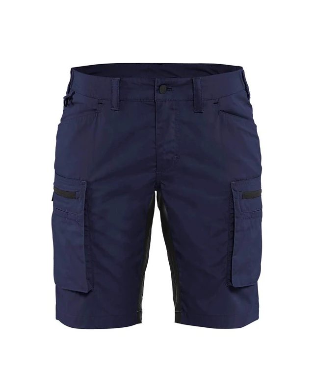 Blaklader Ladies service Short with Stretch Panels and Elasticated Waistband, Marine Blue/Black, Size C36/38