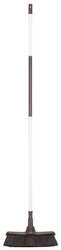 Fiskars Light Broom, Terrace Broom for Smooth Surfaces, With Soft Handle, Length: 1.6 m, Light, White/Black, 1025927