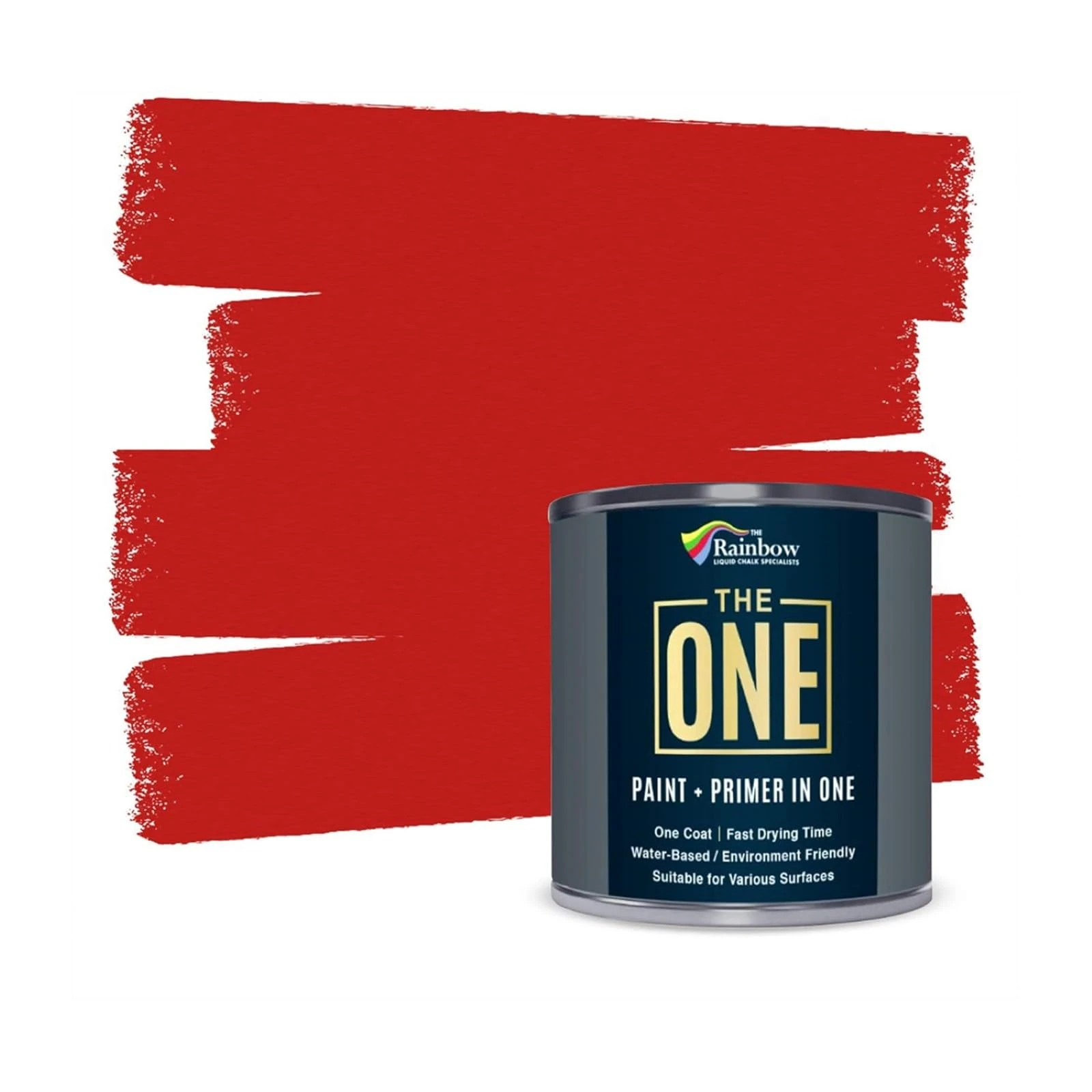 THE ONE All-In-One Paint & Primer - Red Matte, 250 ml | Multi-Surface 1 Coat Formula | Easy Indoor & Outdoor Decorating for Home & Garden Walls, Floors & Furniture | Durable, Water-Based & Low VOC