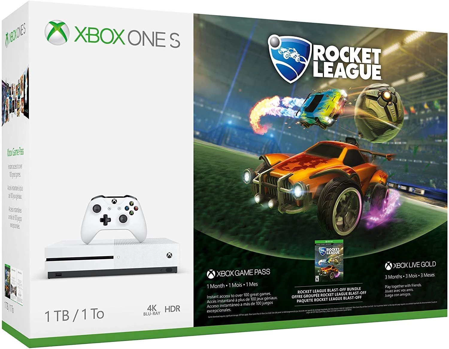 Microsoft Xbox One S 1TB Console Rocket League Blast-Off Bundle