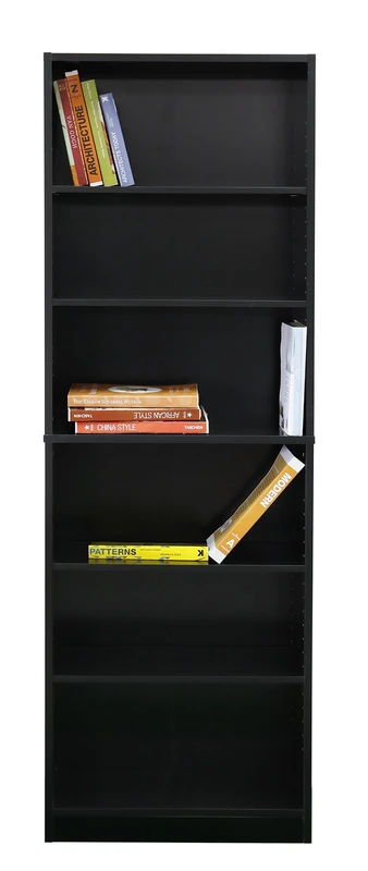 Absolute Deal Tall Narrow Bookcase Storage Unit With Adjustable Shelving Furniture For Living Room Home Office, Black, 60 x 29 x 180 cm