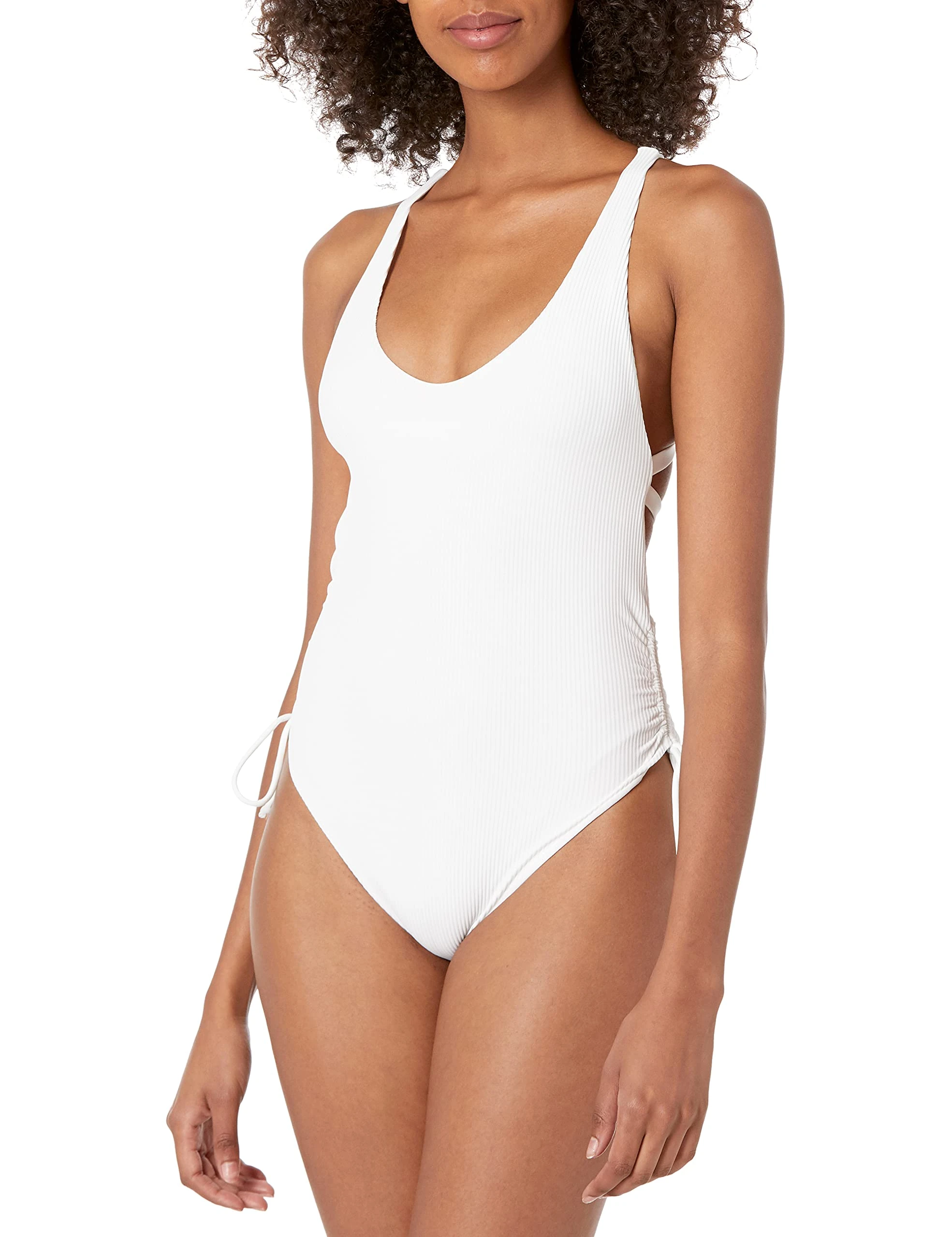 Body Glove Women's Ibiza Missy V-neck One Piece Swimsuit, White (White), Large