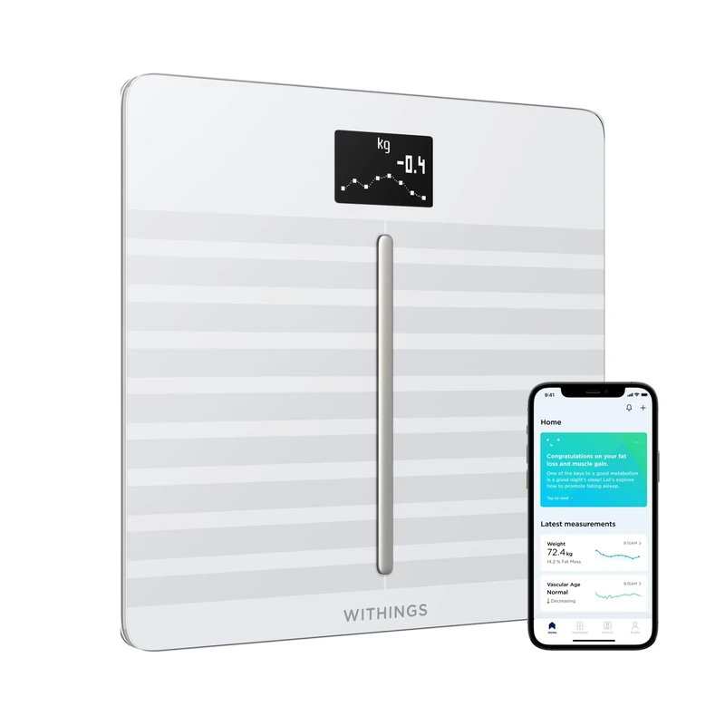Withings Body Cardio- Wi-Fi Smart Scale with Body Composition & Heart Rate, White