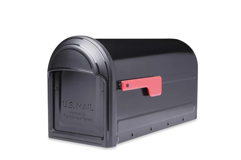 ARCHITECTURAL MAILBOXES 7900-1B-R-10 Barrington Postmount Mailbox, Black, L