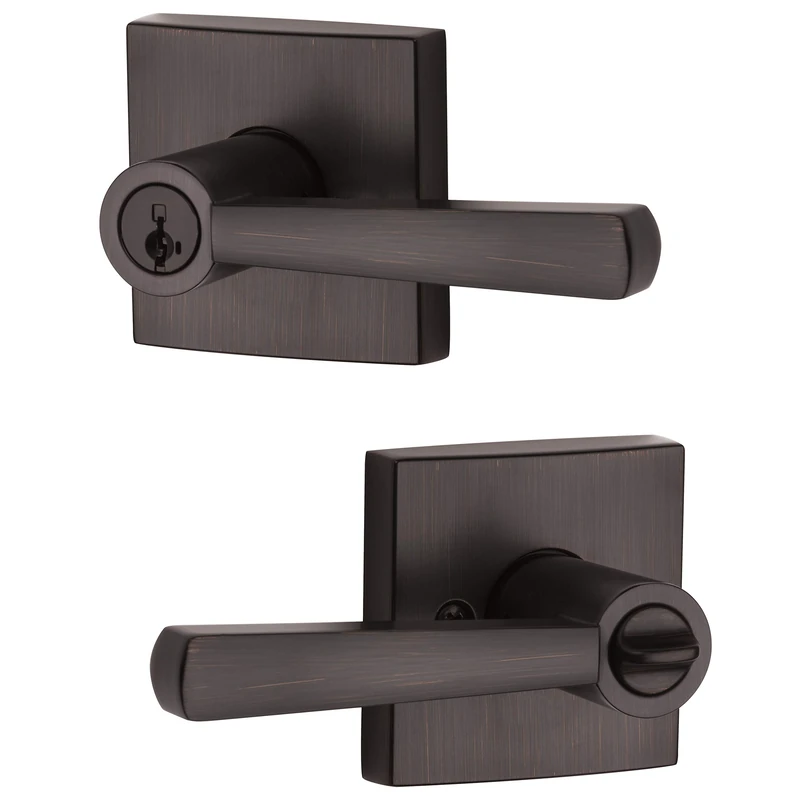 Prestige 354SPL SQR 11P SMT Spyglass Lever with Square Rose, Keyed Entry Smart Key, Venetian Bronze - Image 1