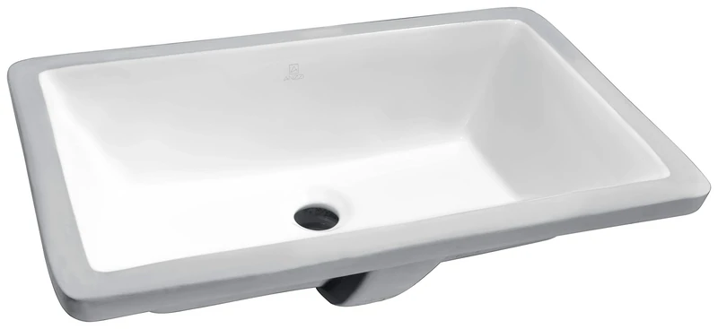 ANZZI Rhodes Modern Ceramic Undermount Sink for Bathroom | 21 Inch Vitreous Polished White Vanity Sink Single Bowl Rectangle for Lavatory | Front Built in Overflow Porcelain Bathroom Sink | LS-AZ112 - Image 1
