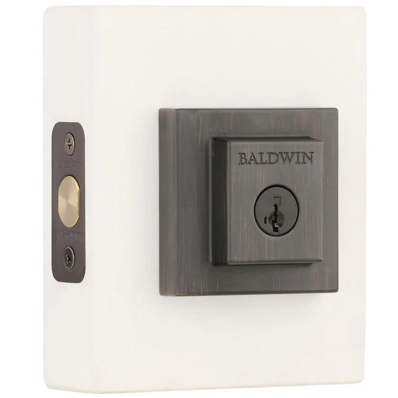 Baldwin Prestige Spyglass Square Single Cylinder Venetian Bronze Deadbolt Featuring SmartKey