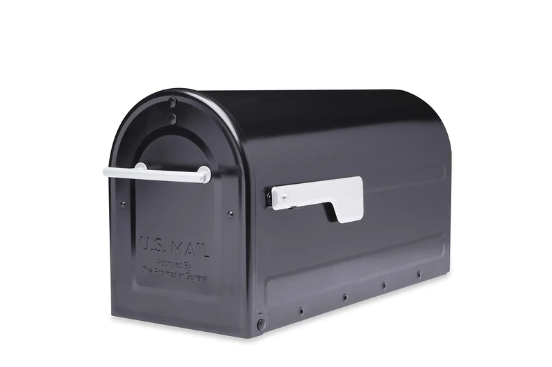 ARCHITECTURAL MAILBOXES 7900-7B-SR-10 Boulder Postmount Mailbox, Black, L