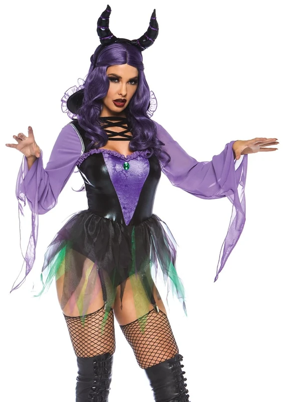Leg Avenue 86719 - Wicked Sorceress, Medium (Black, Purple) - Image 1