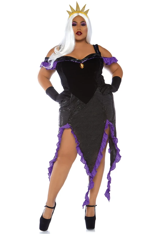 Leg Avenue Women's Sultry Sea Witch Adult Costumes, Black, Purple, 3X-4X(UK 24-28)