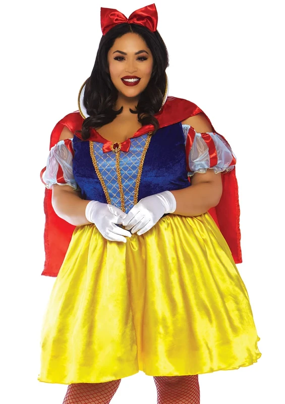 Leg Avenue 86765X-10108-3X4X-Multicolor Fairytale Snow White Halloween Costume, Fancy Dress, Women, Solid, Multicolor, Size 3X/4X (EUR 52-56)