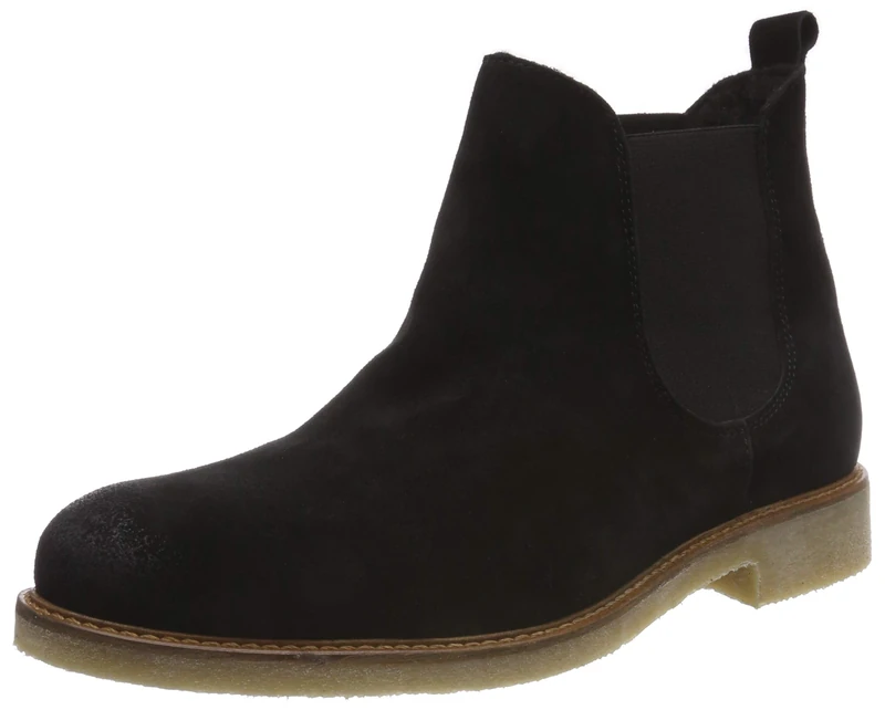 Bianco Men's Warm Suede Chelsea Boots, Black 101, 9 UK - Image 1