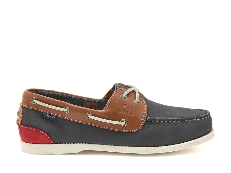 Galley II Navy/Tan Premium Leather Boat Shoes-6