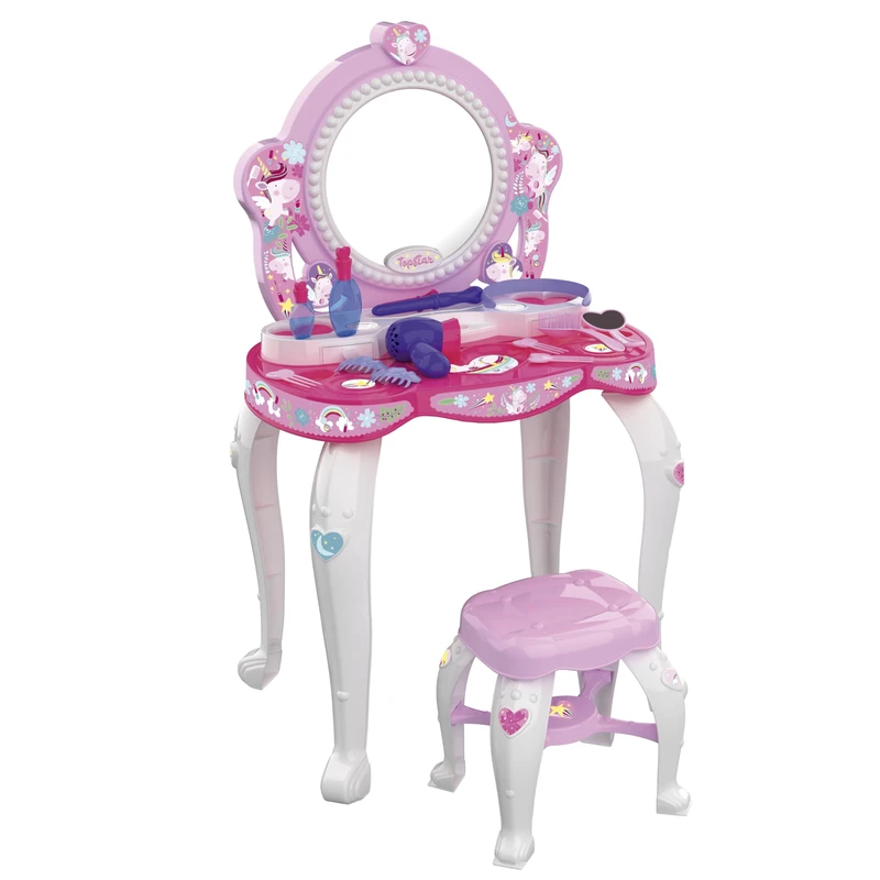 Chicos Top Star Girls Dressing Table with Mirror and Stool - Image 1