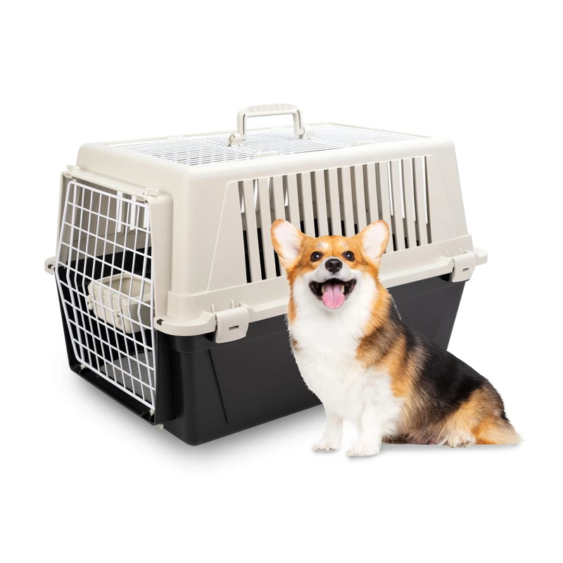 Ferplast Cat Carrier Small Dog Carrier, Double Opening, Secure, Practical, Easy to Clean, Durable Pet Travel Box up to 12 Kg, Includes Cushion, 60 x 40 x h. 38 cm