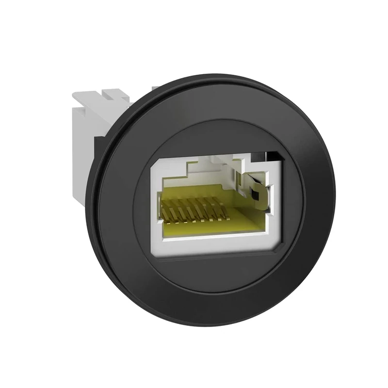 Schneider Electric Panel mounted RJ45 port, plastic, Ø22, for ethernet interface, RJ45 jack